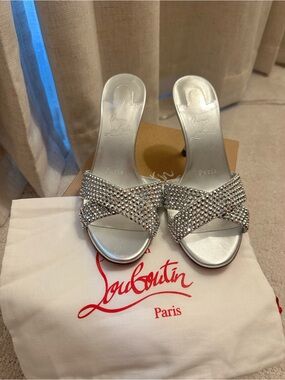 Christian Louboutin “Mariza Is Back” silver 36.5 Heels BRAND NEW